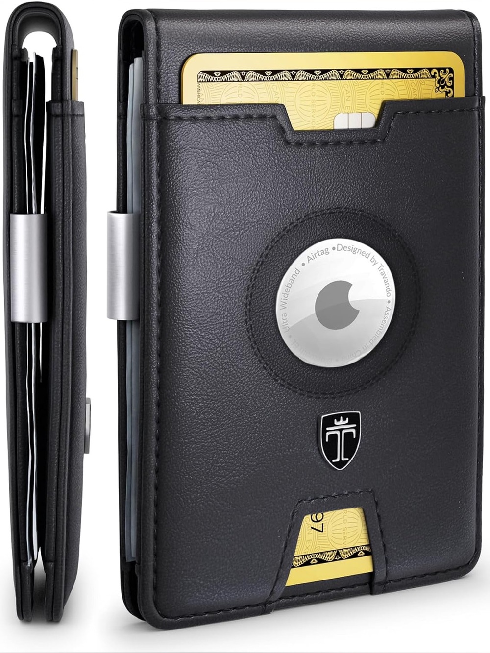 NIB TRAVANDO Black Wallet w/ AirTag Slot